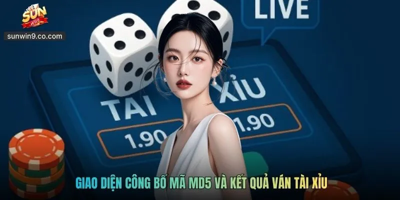 Giao Diện Công Bố Mã Md5 Và Kết Quả Ván Tài Xỉu
